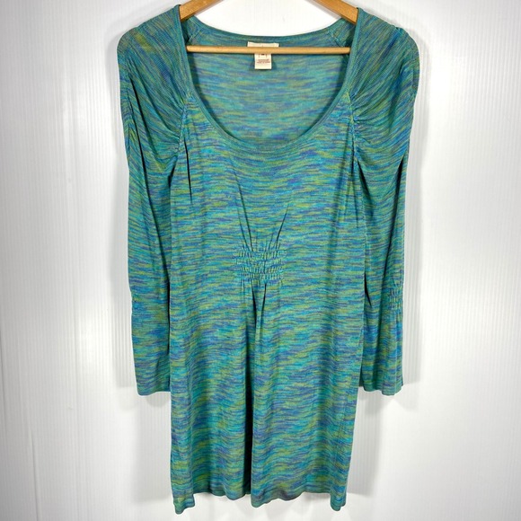 Sundance Green Blue Variegated Knit Long Sleeve Scoop Neck Sweater Womens Medium - Picture 1 of 11